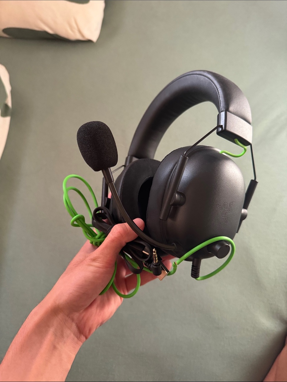 Razer Black and Neon Green Wired Gaming Headset with Boom Mic